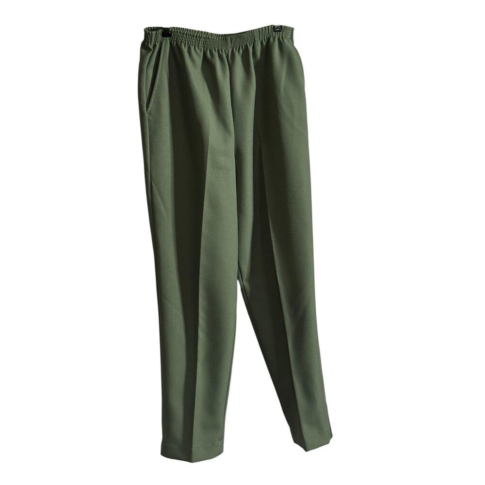 Blair Women's Pants Slacks Size 14 Green Elastic Waist Pull On Piling Snags READ